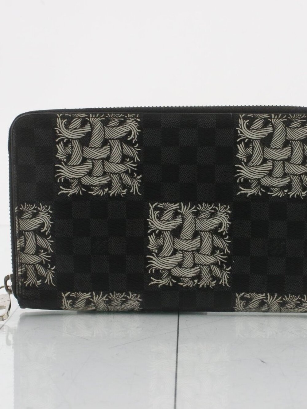 Louis Vuitton Black and Cream Checkerboard Zip Organizer.